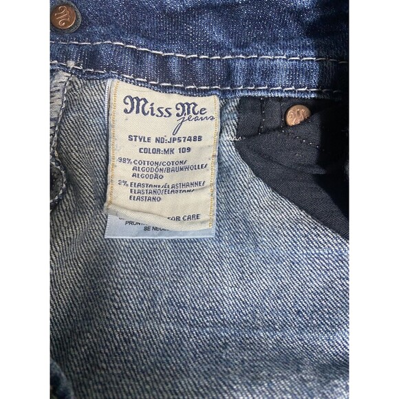 Miss Me Jeans Size 28 Blue Bling Western Rockabilly JP5748b Bootcut Low Rise - Picture 9 of 11